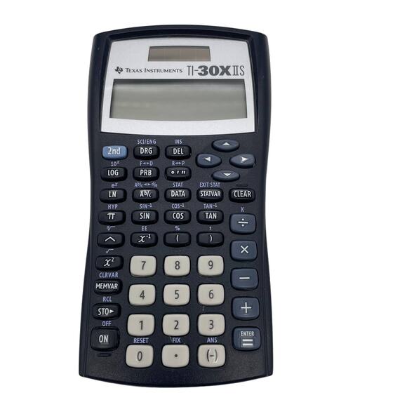 Texas Instruments TI-30XIIS Scientific Solar Calculator, Black with Blue Accents - Picture 1 of 4